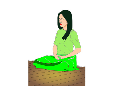 Meditation Girl Drawing