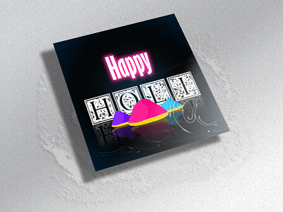 Happy Holi Post Design black design digital marketing facebook post design graphic art graphic design graphics happy holi holi festival instagram instagram post design photoshop photoshop art photoshop graphics photoshop post design pink purple social media post design white yellow