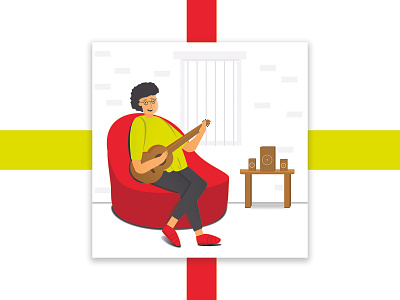 Man Playing Guitar brown design digital art digital drawing graphic art graphic design graphics guitar illustration illustration illustration art illustration drawing illustrations illustrator red vector vector illustration yellow