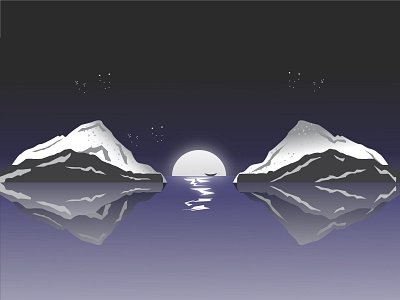 Mountains in the moony night illustration blue dark digital art digital illustrations digital marketing graphic art graphic design graphics illustration illustration art illustrations moony night mountains new illustration night night illustration ocean vector art vector graphics vector illustrations