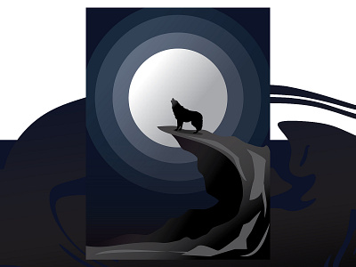Wolf howling blue night design digital drawing graphic art graphic design graphics illustration illustration design illustration work moony night mountain new illustration new vector night illustration night vector vector art vector drawing vector graphic vector illustrations wolf