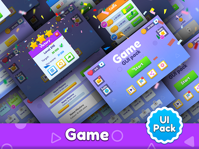 Purple GUI game pack app casual design game graphic design illustration ui ux