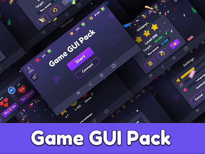 Flat game GUI pack