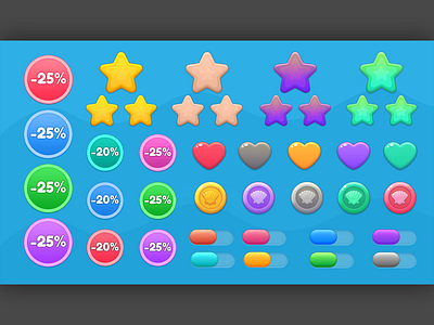 Casual GUI/ Mobile game UI pack
