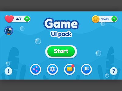 Casual GUI/ Mobile game UI pack app casual design game graphic design illustration ui
