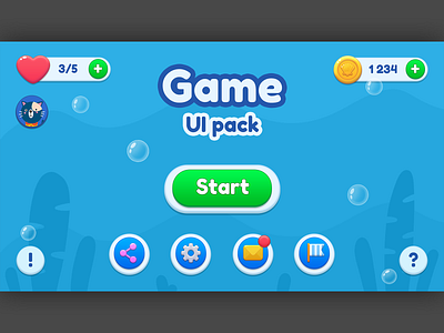 Casual GUI/ Mobile game UI pack