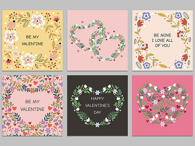 Happy Valentine's Day greeting cards 14 day flat flowers greeting hearts love romantic valentine valentine`s valentines