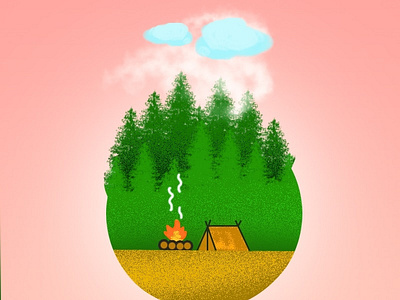 Hot Spring Camp Logo 2020 trend design flat graphic design illustration logodesign minimal vector