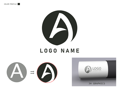 A shape logo with curve branding concept creative logo graphic design minimal logo design