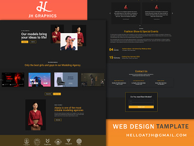 Model agency hire website design template 2020 design agency websites branding graphic design model website webdesign website yallow design