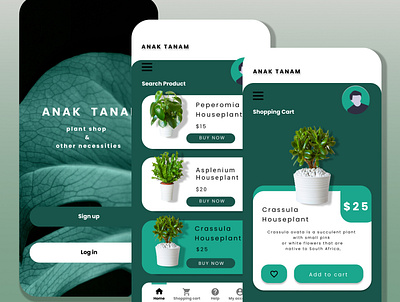 Plants shop application of @anak.tanam application designer mobile plantshop shop ui uiux