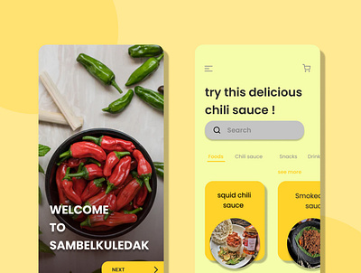 App food Sambelkuledak from indonesia! application design food application interface mobile ui uiux ux