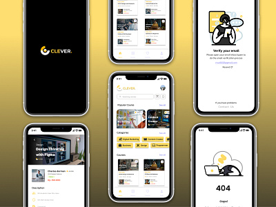Online Course Mobile App - CLEVER application design mobile ui uiux