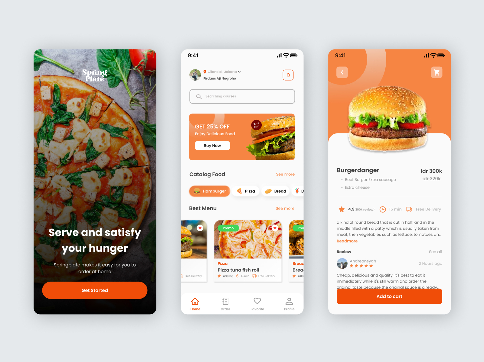 Mobile App - SpringPlate Restaurant Delivery by Zulwan Rivai on Dribbble