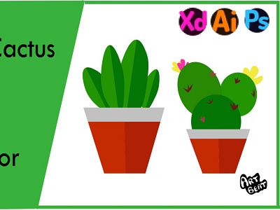 Cactus Illustration branding design flat graphic design illustration logo typography ui ux vector