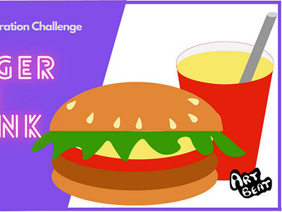 100 days of Illustration Challenge - Food - Burger branding design flat graphic design illustration logo typography ui ux vector