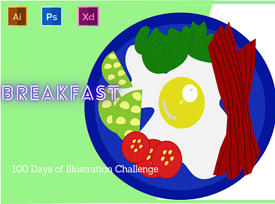 Day-10-Food Illustration-Breakfast animation branding design flat graphic design illustration logo typography ui ux vector