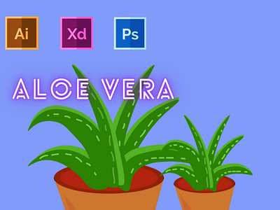 Day-11-Plant Illustration-Aloe Vera branding design flat graphic design illustration logo typography ui ux vector
