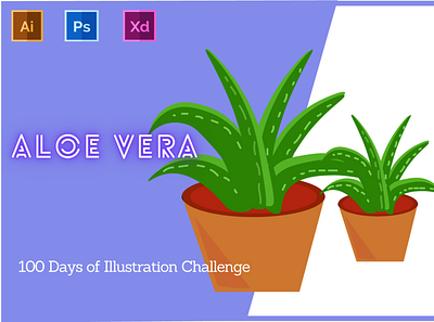 Day-11-Plant Illustration-Aloe Vera branding design flat graphic design illustration logo typography ui ux vector