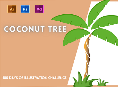 Day-18-Plant Illustration-Coconut Tree branding design flat graphic design illustration logo typography ui ux vector