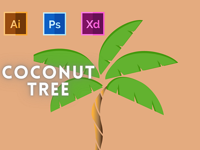 Day-18-Plant Illustration-Coconut Tree branding design flat graphic design illustration logo typography ui ux vector