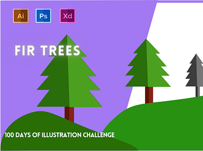 Day-19-Plant Illustration-Fir Trees branding design flat graphic design illustration logo typography ui ux vector