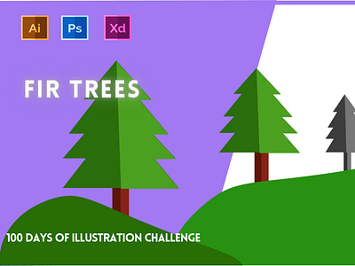 Day-19-Plant Illustration-Fir Trees branding design flat graphic design illustration logo typography ui ux vector