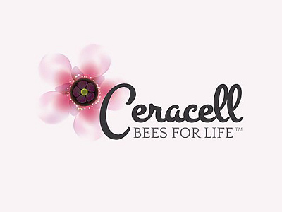 Ceracell Logo Design bees ceracell graphic design logo design pollen