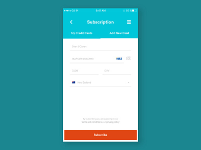 Daily UI #2 - Credit Card Checkout