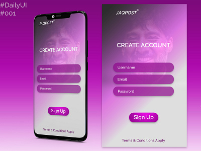 APP SIGN UP PAGE app ui