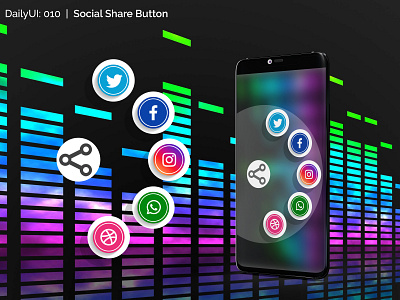 SOCIAL SHARE BUTTON app ui