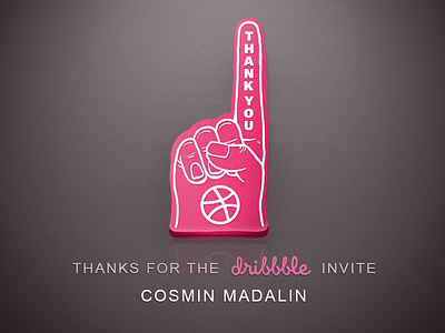 Thank you Cosmin Madalin dribbble invite thanks