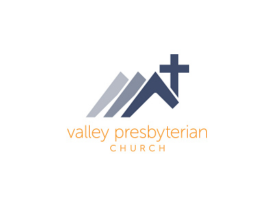 Valley Presbyterian Church branding church clean cross design flat graphic logo triangle triangles