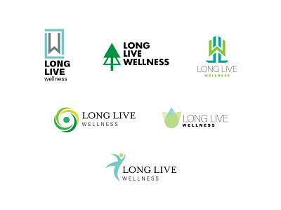 Long Live Wellness Alts flat green live logo mark shape text type typography wellness
