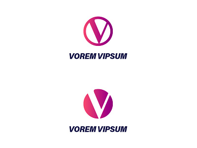 V logo circle logo mark pink purple shape