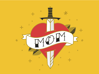 Ode To Mother heart mom sword tattoo traditional