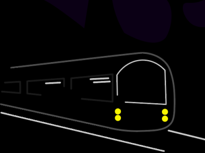 The train :) adobe city crossway design illustration illustrator light lines more trains night railroads at night simple train tren