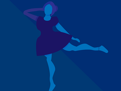 A Study In Blue - No. 3 (Cubist Dancer) :) adobe based of of another desgin bleu blue bun cubist dance dancer dancing design dress illustration illustrator lady shading simple statue study woman