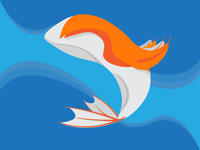 Koi :) adobe design fish fish pond illustration illustrator koi koi fish koi pond orange simple vector vector art water