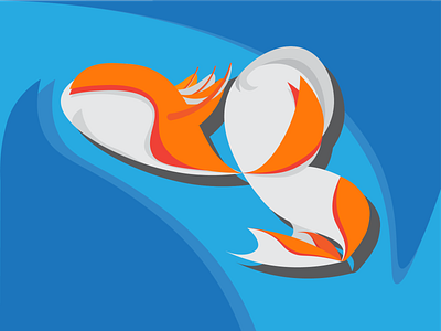 Koi No. 2 2 :) adobe design fish fish pond illustration illustrator koi koi 2 koi fish koi pond no. 2 orange simple vector