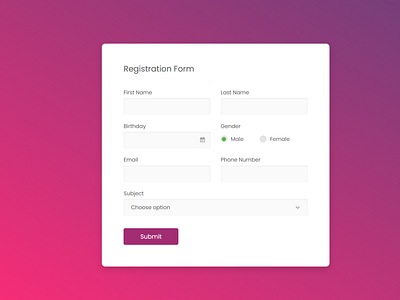 Registration form by Hansi Karunathilaka on Dribbble