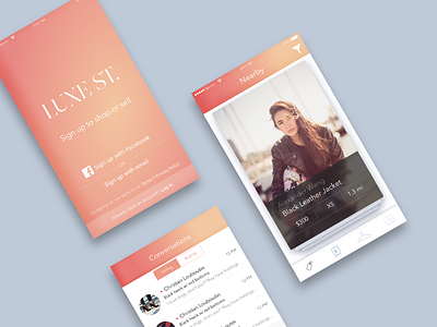 Luxe St. - Hyperlocal consignment shopping app ios shopping tinder ui