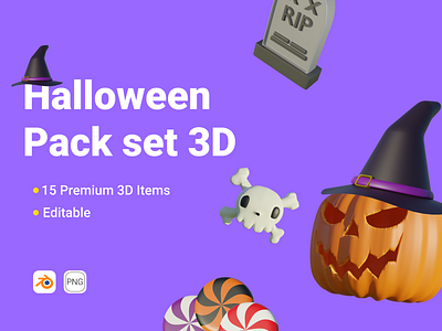 Halloween Pack +20 3d 3dblender bl decor halloween items spoky to buy