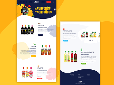 Antesite - Homepage colours drinks fruits homepage ui design