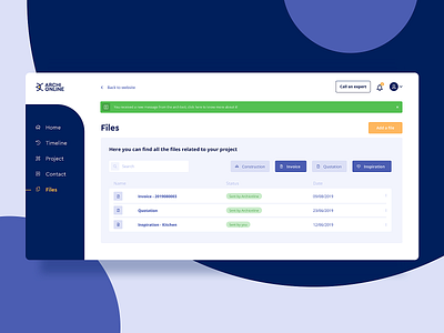 Archionline - Files - Dashboard