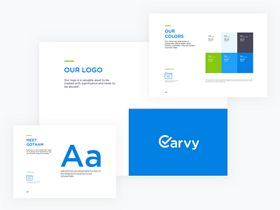 Carvy Branding branding car deck guidelines logo manual tick type typography ui ux