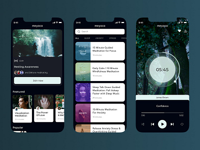 Meditation App app concept design meditation mobile ui
