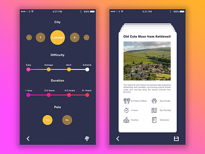 Concept Challenge ⪪2⪫ app concept hiking mobile psd