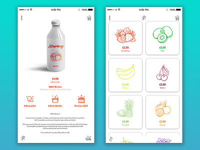 Concept Challenge ⪪5⪫ app concept milk mobile psd