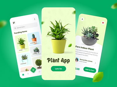 Plant Shop Mobile App android app branding design ecommerce graphic design illustration ios ios app minimal app mobile mobile app plant plant app ui ux vector
